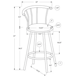 Monarch Swivel Barstools (Set of 2) Black Best