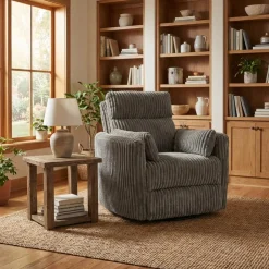 MINHAS Swivel Corduroy Velvet Rocker Recliner - GREY Sale