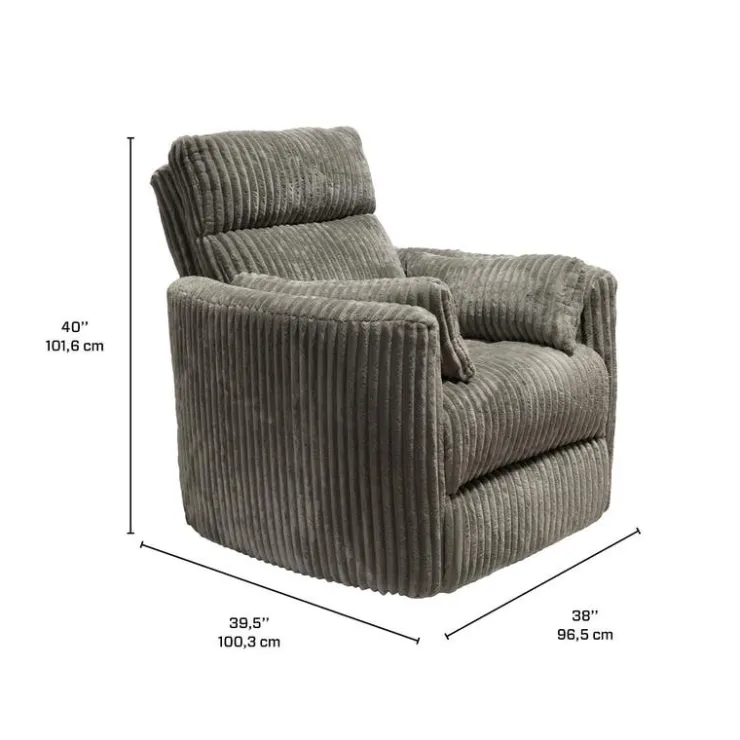 MINHAS Swivel Corduroy Velvet Rocker Recliner - GREY Sale