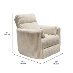 MINHAS Swivel Corduroy Velvet Rocker Recliner - BEIGE Outlet