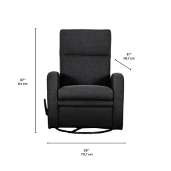 Swivel Reclining Armchair Charcoal Clearance