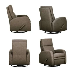 Swivel Reclining Armchair Brown Sale