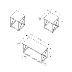 Monarch Table set - 3pcs set / marble / metal - Black
