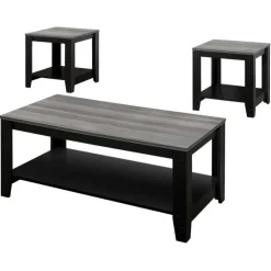 Monarch Table set - 3pcs set / / grey top - Black Clearance