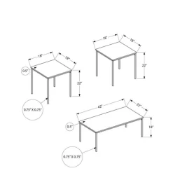 Monarch Table set - 3pcs set / reclaimed / black metal - Brown Discount