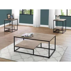 Monarch Table set - 3pcs set / / black metal - Dark Taupe Best