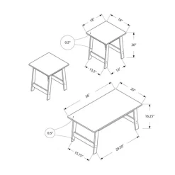 Monarch Table set - 3pcs set / - Dark Taupe Outlet