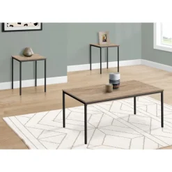 Monarch Table set - 3pcs set / / black metal - Dark Taupe Outlet
