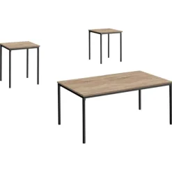 Monarch Table set - 3pcs set / / black metal - Dark Taupe Outlet