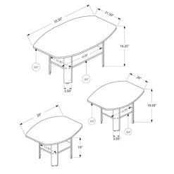 Monarch Table set - 3pcs set / industrial - Grey New