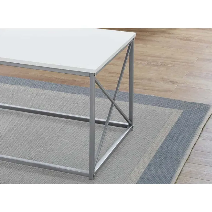 Monarch Table set - 3pcs set / / silver metal - White Outlet