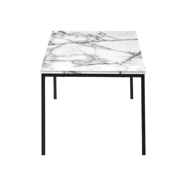 Monarch Table set - 3pcs set / marble / black metal - White New