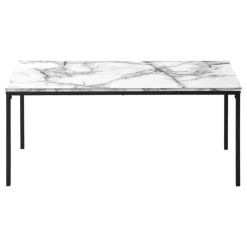 Monarch Table set - 3pcs set / marble / black metal - White New