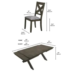 Table with 4 chairs Grey Sale