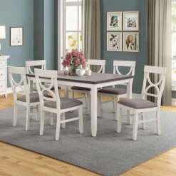 Table with 4 chairs Grey/white Outlet