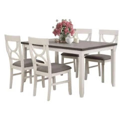 Table with 4 chairs Grey/white Outlet