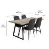 Table with 4 Chairs - Black Hot