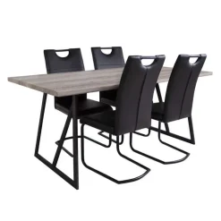 Table with 4 Chairs - Black Sale