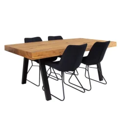 Table with 4 Chairs - Black Sale