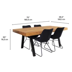 Table with 4 Chairs - Black Sale