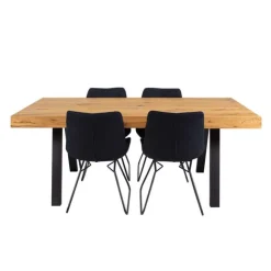 Table with 4 Chairs - Black Sale