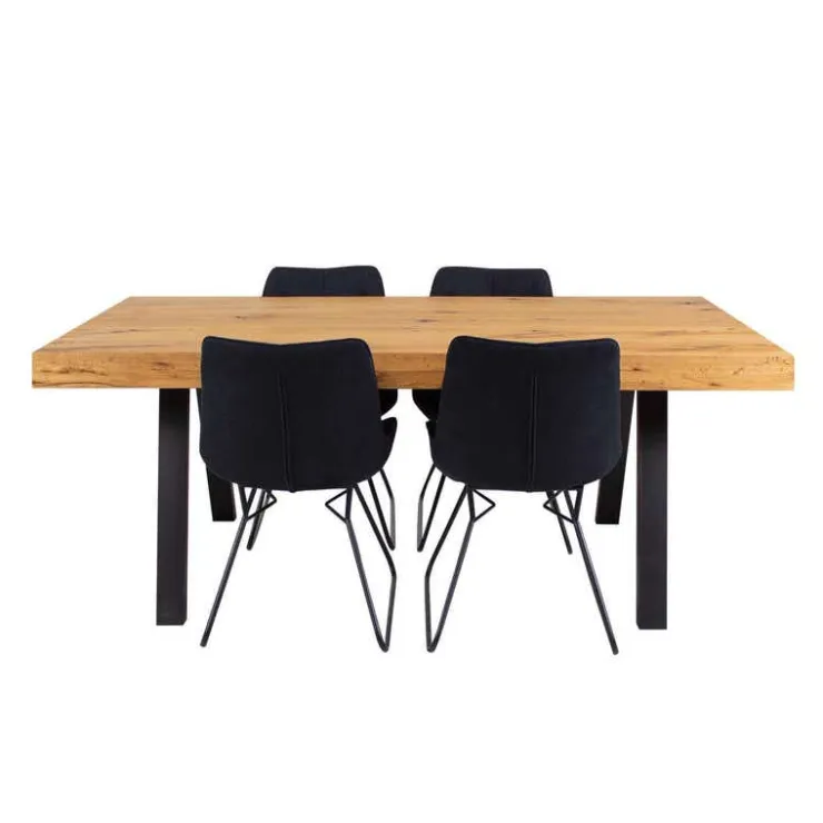Table with 4 Chairs - Black Sale