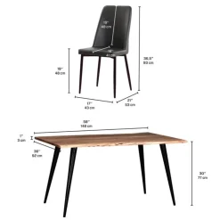 Table with 4 Chairs - Black Online