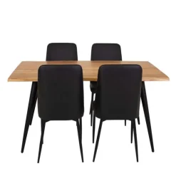Table with 4 Chairs - Black Online
