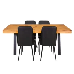 Table with 4 chairs - Black Clearance