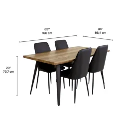 Table with 4 Chairs - Black Discount
