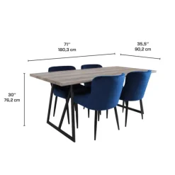 Table with 4 Chairs - Blue Discount