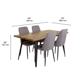 Table with 4 Chairs - Grey Best