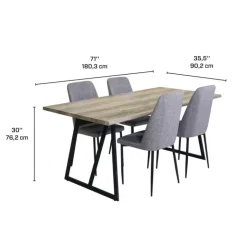 Table with 4 Chairs - Grey Discount