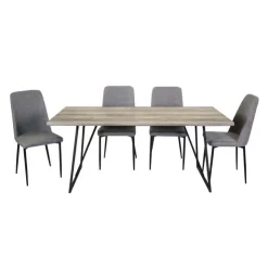 Table with 4 Chairs - Grey Discount