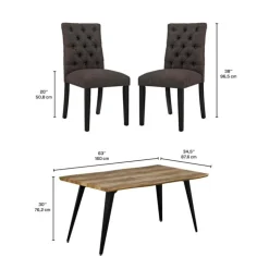 Table with 4 Chairs - Grey Hot