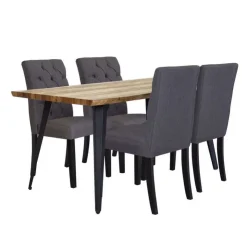 Table with 4 Chairs - Grey Hot