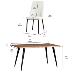 Table with 4 Chairs - White Online