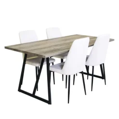 Table with 4 Chairs - White Discount