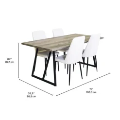 Table with 4 Chairs - White Discount