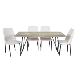 Table with 4 Chairs - White Discount