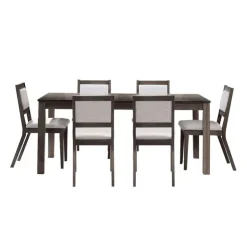 Arboit Poitras Table with Extension Leaf (54" to 70") and 6 Chairs - Slate New