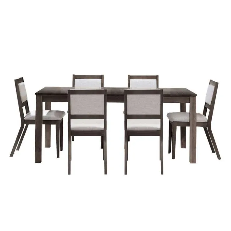 Arboit Poitras Table with Extension Leaf (54" to 70") and 6 Chairs - Slate New