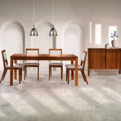 Arboit Poitras Table with Extension Leaf (54" to 70") and 4 Chairs - Brown Sale