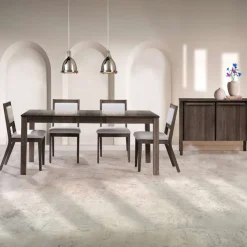 Arboit Poitras Table with Extension Leaf (54" to 70") and 4 Chairs - Slate Hot