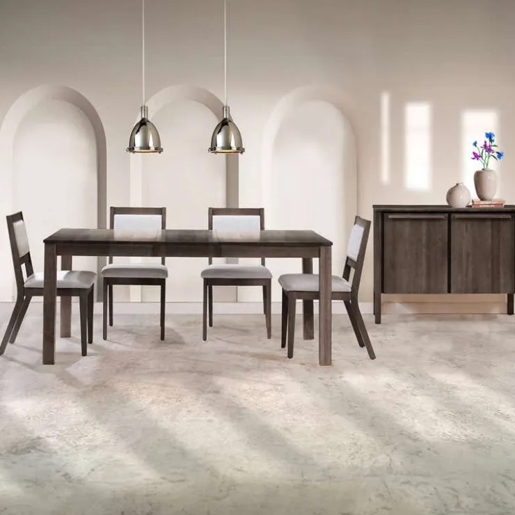 Arboit Poitras Table with Extension Leaf (54" to 70") and 4 Chairs - Slate Hot