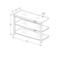 Monarch Tempered Glass TV Stand 43" - Chrome Outlet