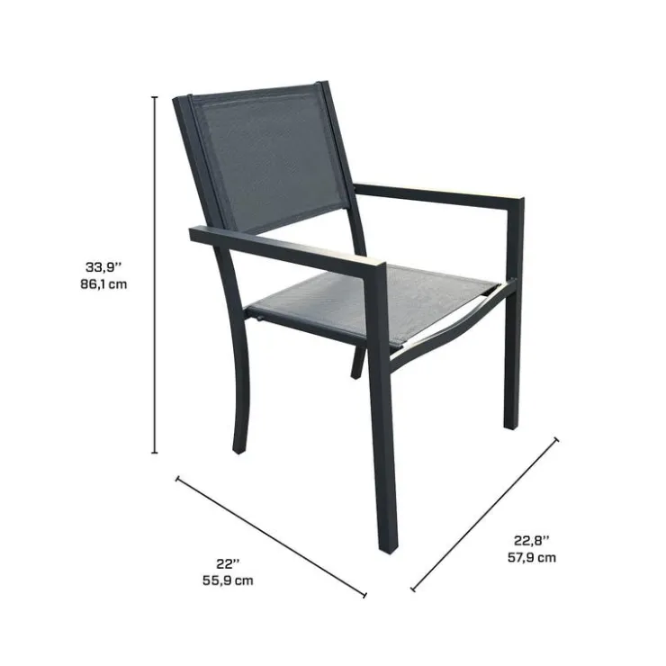 Textilene Outdoor Chair Grey Discount