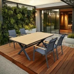 Textilene Outdoor Chair Grey Outlet