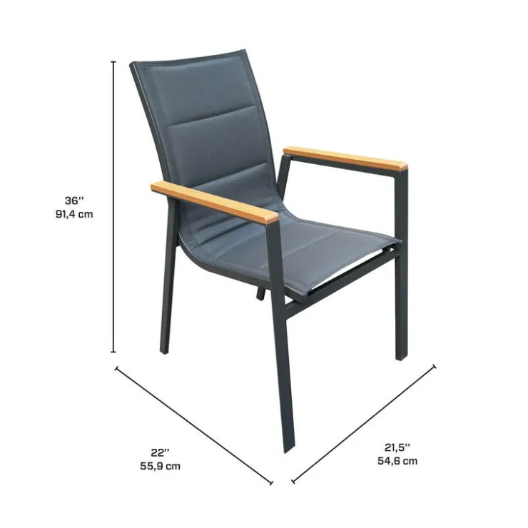 Textilene Outdoor Chair Grey Outlet