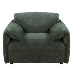 Textured Velvet Feather-Filled Armchair - Dark Green Best